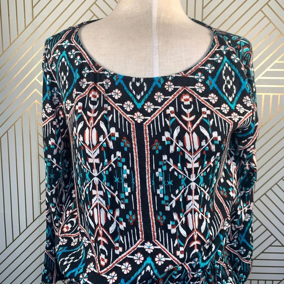 Ella Moss Flora Vista Romper Black Ikat Floral‎ - Picture 3 of 12